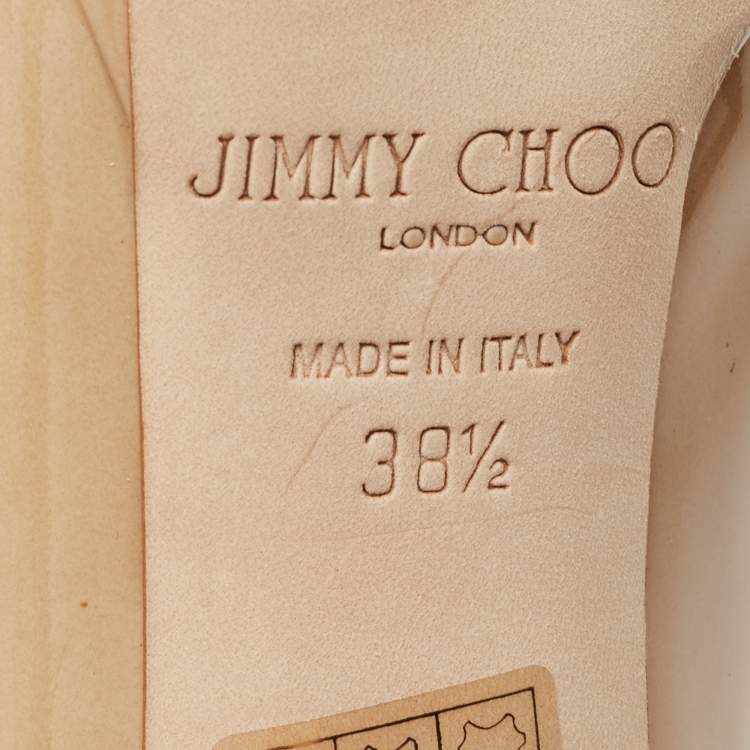 مملوكة مسبقًا Jimmy Choo Beige Patent Leather Alex Pumps Size 38.5