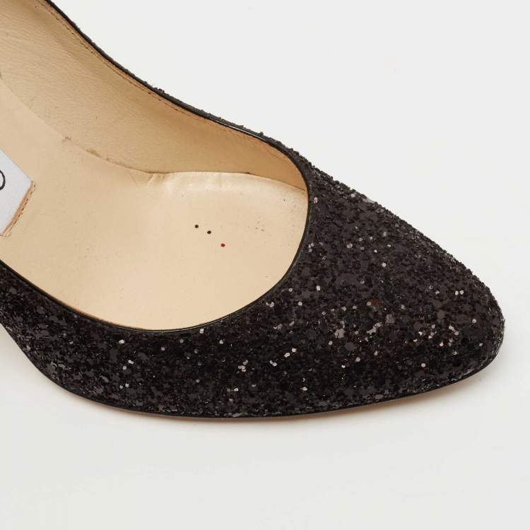 Pre Owned Jimmy Choo Two Tone Coarse Glitter Romy  Pumps Size 36