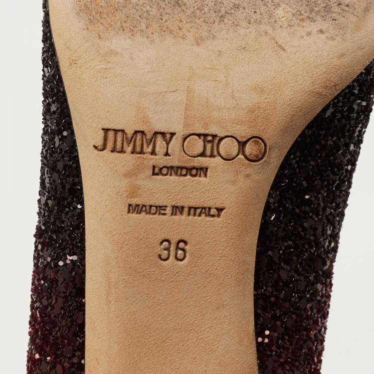 Pre Owned Jimmy Choo Two Tone Coarse Glitter Romy  Pumps Size 36