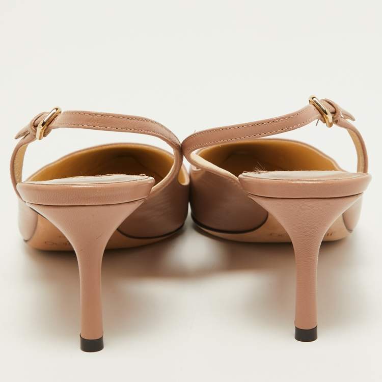 مملوكة مسبقًا Jimmy Choo Beige Leather Erin Slingback Pumps Size 39.5