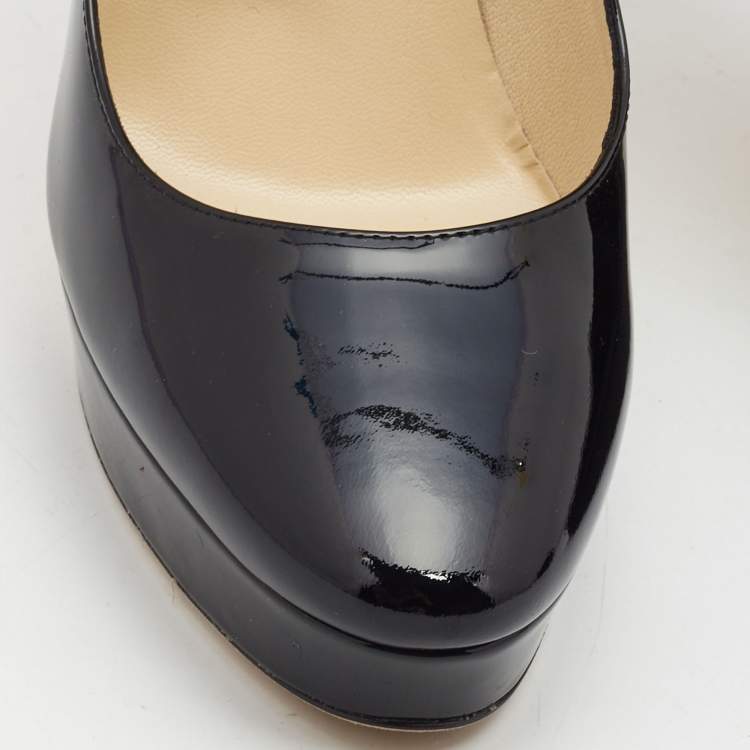 Pre Owned Jimmy Choo Black Patent leather Cosmic Pumps Size 39