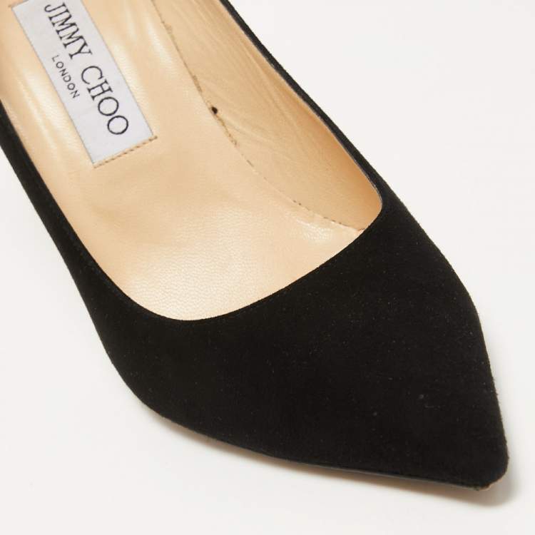 Pre Owned Jimmy Choo Black Suede Love Pumps Size 38.5