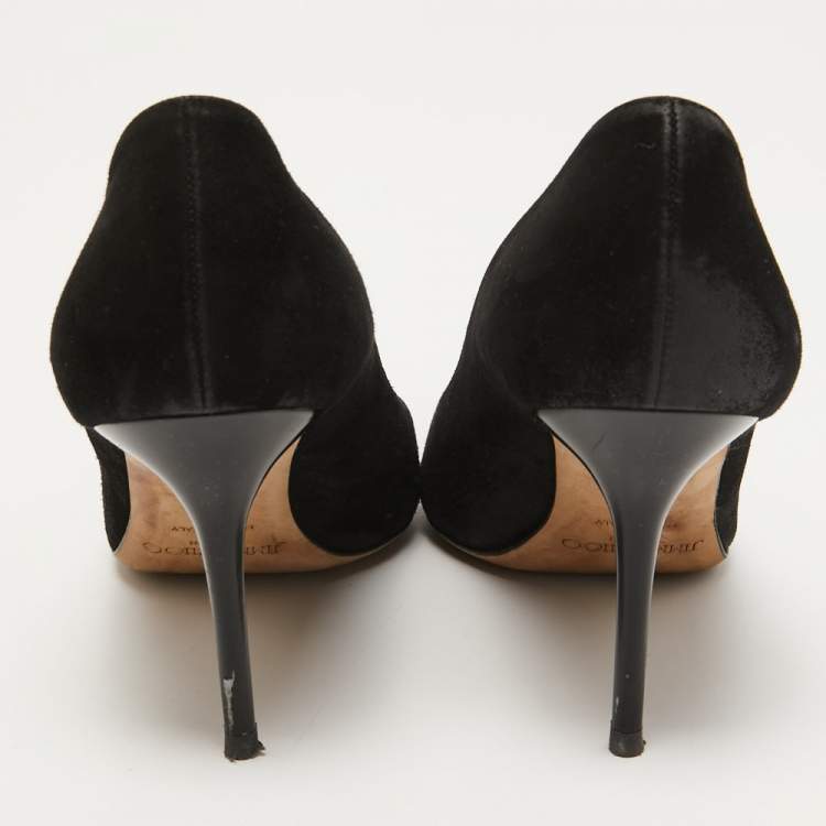 Pre Owned Jimmy Choo Black Suede Love Pumps Size 38.5