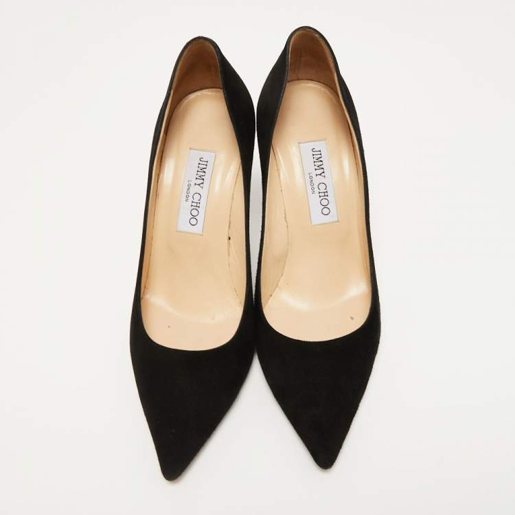 Pre Owned Jimmy Choo Black Suede Love Pumps Size 38.5