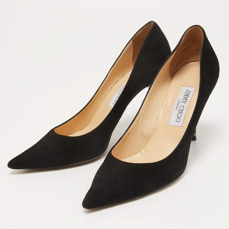 Pre Owned Jimmy Choo Black Suede Love Pumps Size 38.5