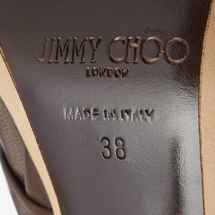 Pre Owned Jimmy Choo Brown Leather Knee Length Boots Size 38