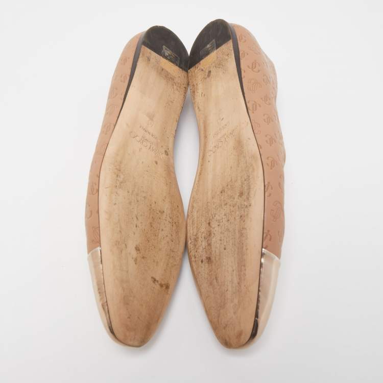Pre Owned Jimmy Choo Brown Leather Watson Ballet Flats Size 41