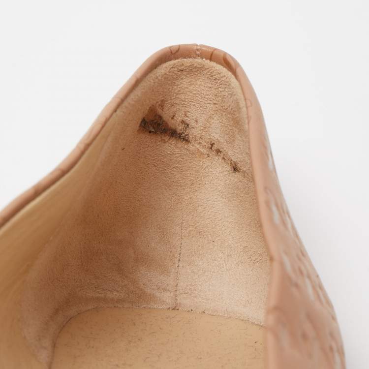 Pre Owned Jimmy Choo Brown Leather Watson Ballet Flats Size 41