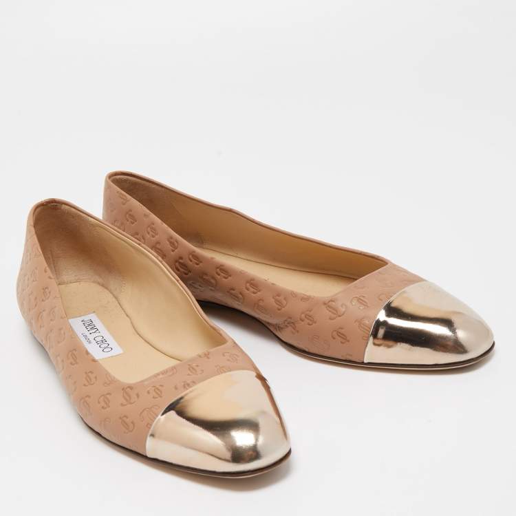 Pre Owned Jimmy Choo Brown Leather Watson Ballet Flats Size 41