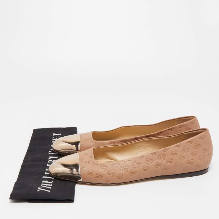 Pre Owned Jimmy Choo Brown Leather Watson Ballet Flats Size 41