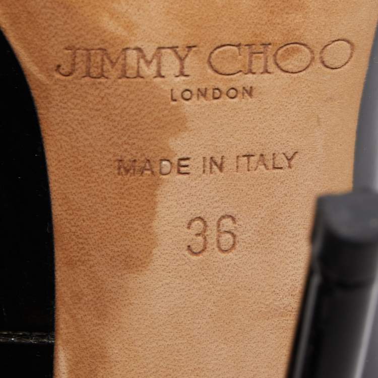 Pre Owned Jimmy Choo Black Patent Leather Romy Pumps Size 36