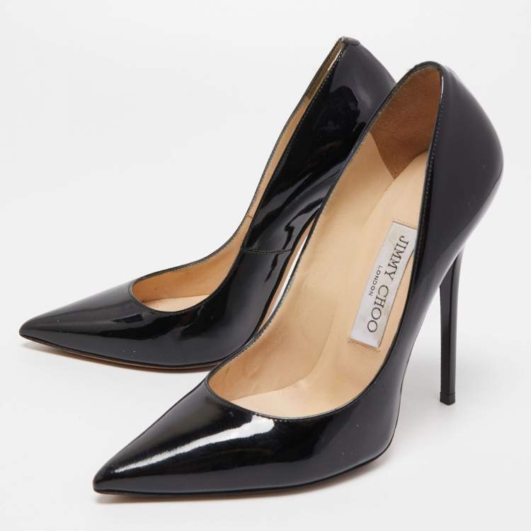 Pre Owned Jimmy Choo Black Patent Leather Romy Pumps Size 36