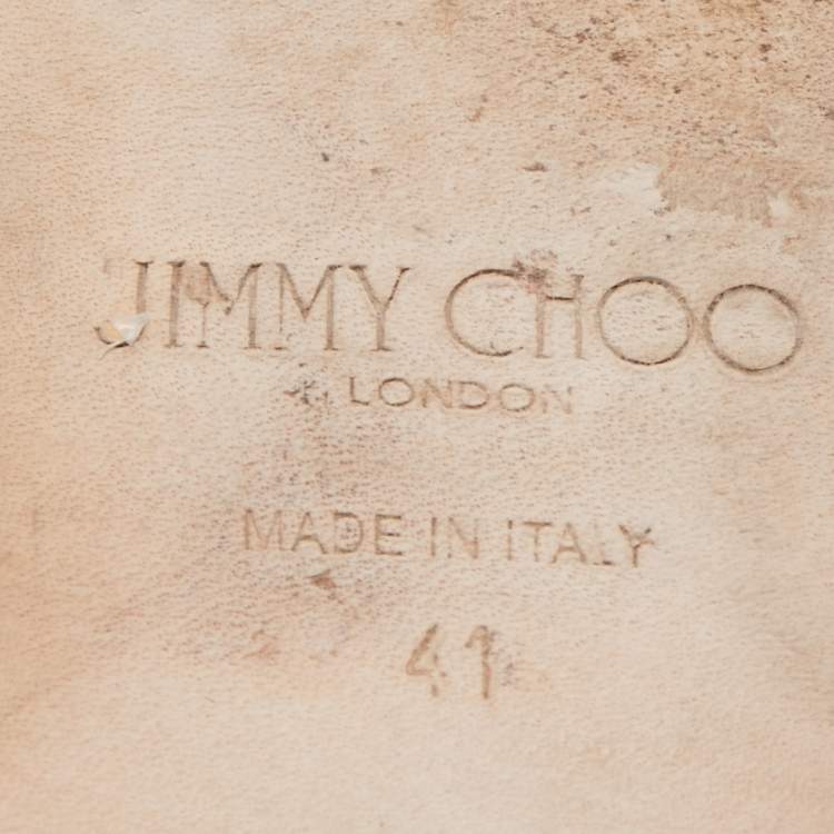 Pre Owned Jimmy Choo Black Suede and Logo Canvas Gretchen Flat Mules Size 41