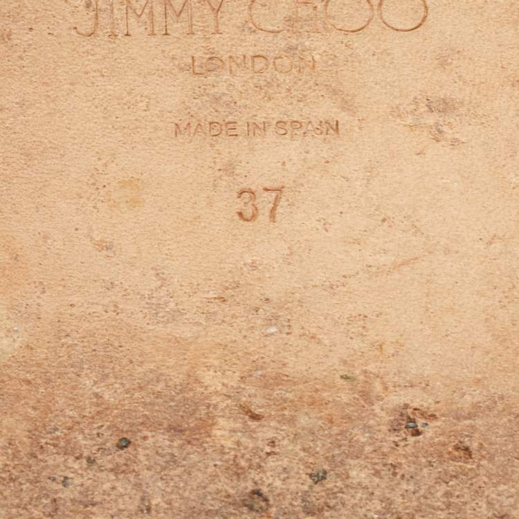 Pre Owned Jimmy Choo Black Leather Aadi Flat Slides Size 37