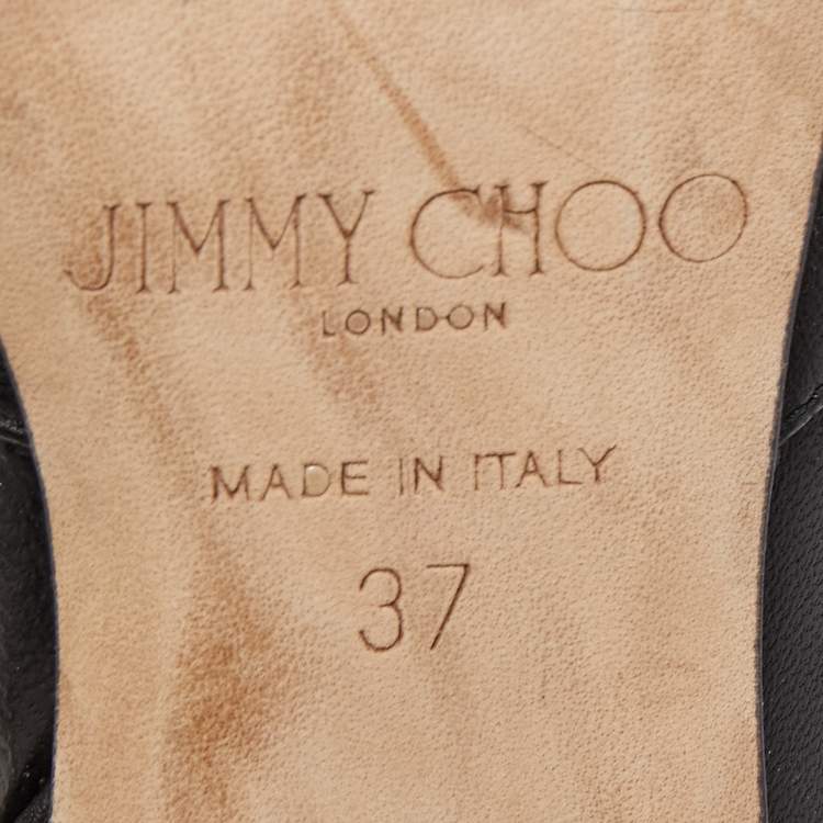 مملوكة مسبقًا Jimmy Choo Black Leather Ray Slingback Pumps Size 37