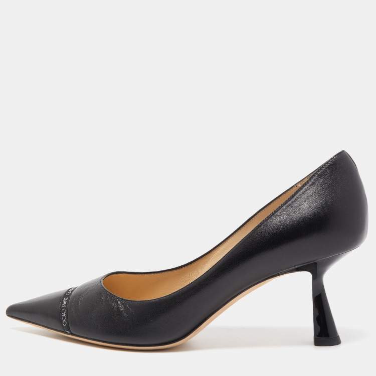 Pre Owned Jimmy Choo Black Leather Rene Pumps Size 40