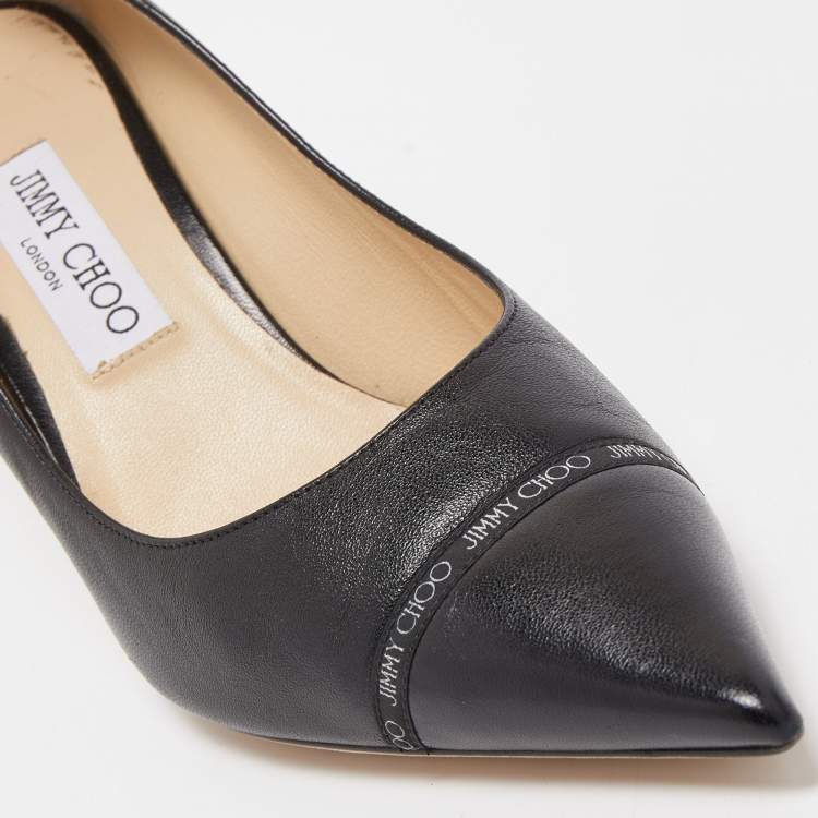 Pre Owned Jimmy Choo Black Leather Rene Pumps Size 40