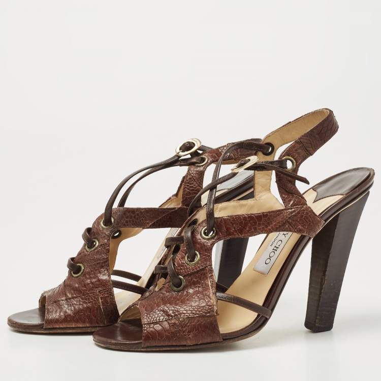 Sandals Jimmy Choo - Tina metallic leather sandals - TINA85XDEROMAN