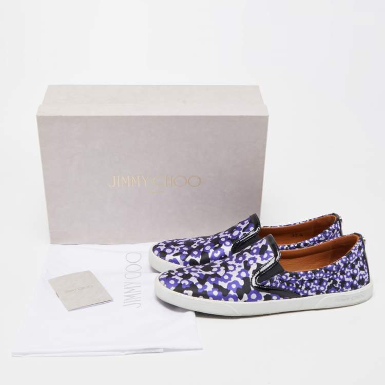 Pre Owned Jimmy Choo Multicolor Demi and Patent Slip On Sneakers Size 37.5