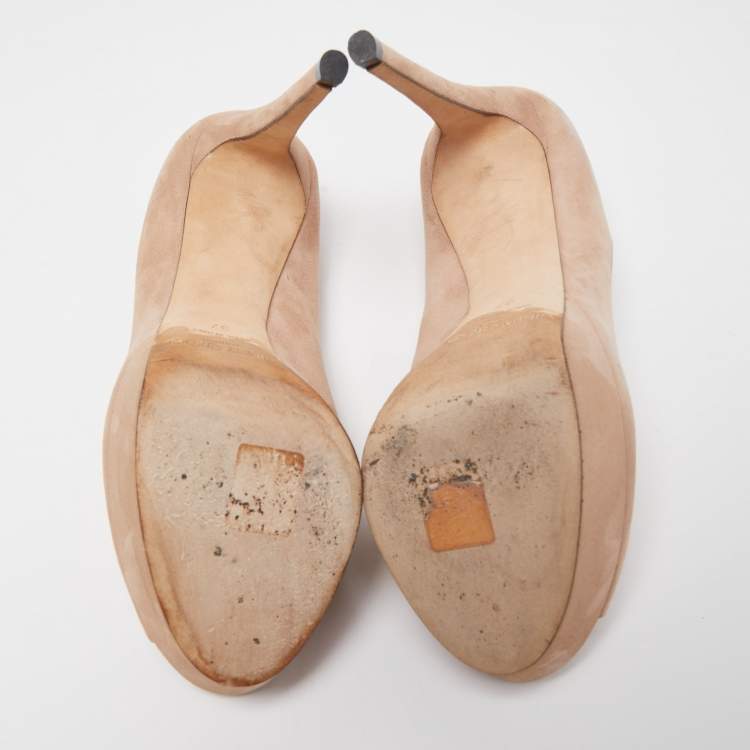 مملوكة مسبقًا Jimmy Choo Beige Suede Dahlia Pumps Size 37
