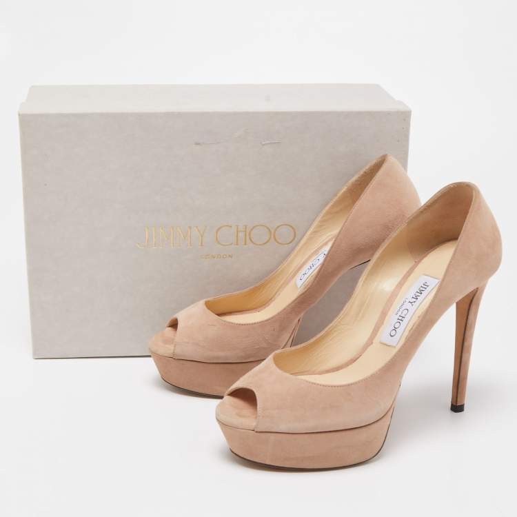 مملوكة مسبقًا Jimmy Choo Beige Suede Dahlia Pumps Size 37