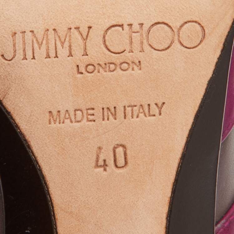 Pre Owned Jimmy Choo Tricolor Leather Strappy Pumps Size 40
