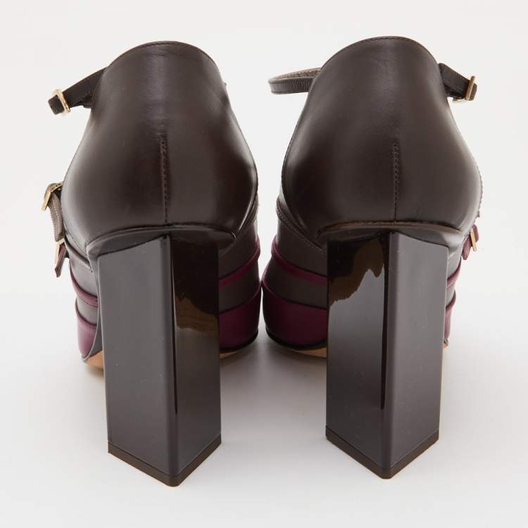 Pre Owned Jimmy Choo Tricolor Leather Strappy Pumps Size 40