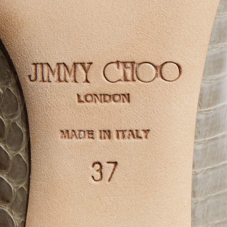 Pre Owned Jimmy Choo Grey Water Snake Leather Gilbert Pumps Size 37