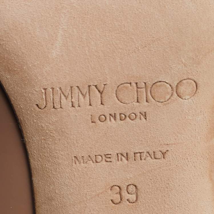 Pre Owned Jimmy Choo Beige Patent Leather Romy Pumps Size 39