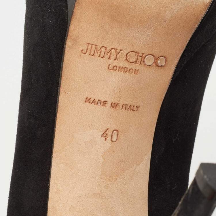Pre Owned Jimmy Choo Black Suede  Slingback Pumps Size 40
