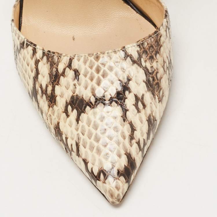 Pre Owned  Jimmy Choo Tricolor Python and Leather Lapris Pumps Size 37