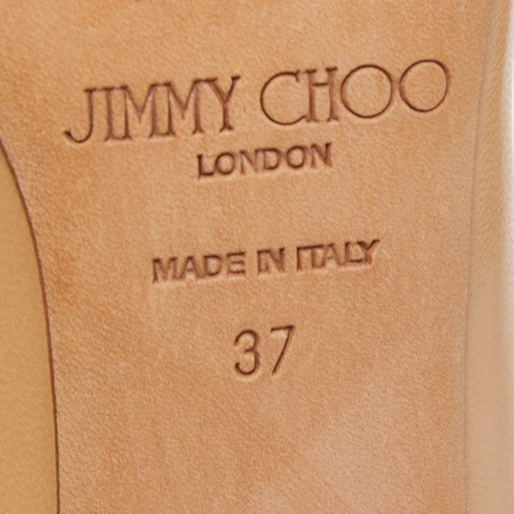 Pre Owned Jimmy Choo Beige Leather Abel Pumps Size 37