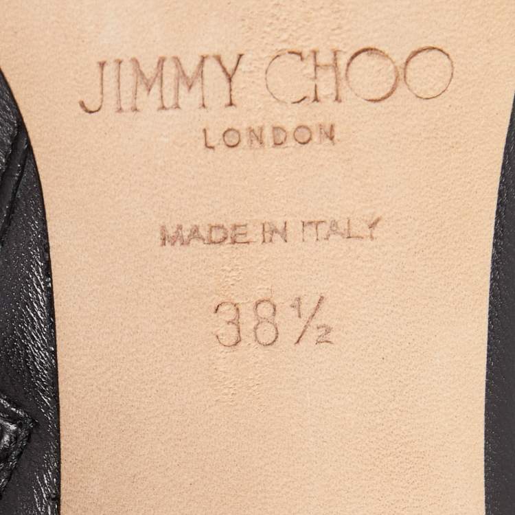 Pre Owned Jimmy Choo Black Leather Dreece Kb 95 Knee Length Boots Size 38.5