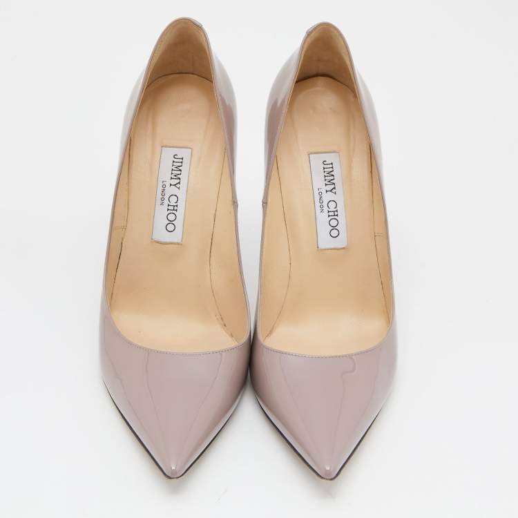 Pre Owned Jimmy Choo Old Rose Patent Leather Love Pointed Toe Pumps Size 39