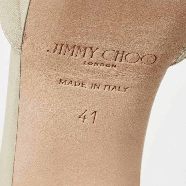 Pre Owned Jimmy Choo Metallic Laminated Suede Socorie Sandals Size 41