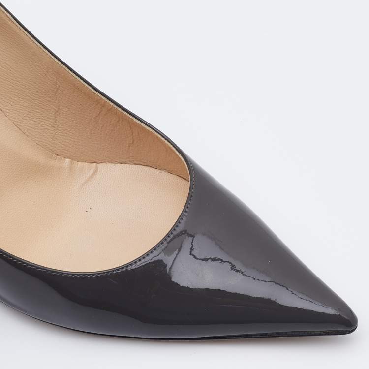 Pre Owned Jimmy Choo Grey Patent Leather Love Pumps Size 39