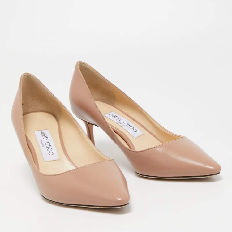 مملوكة مسبقًا Jimmy Choo Dusty Pink Leather Romy Pumps Size 37