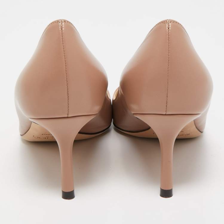 مملوكة مسبقًا Jimmy Choo Dusty Pink Leather Romy Pumps Size 37