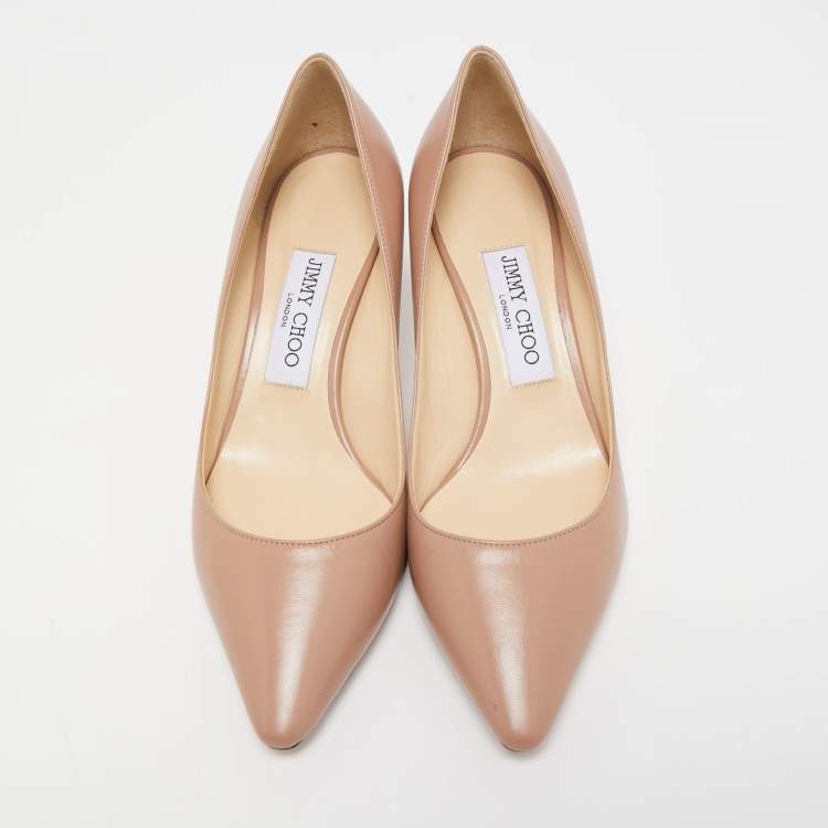 مملوكة مسبقًا Jimmy Choo Dusty Pink Leather Romy Pumps Size 37