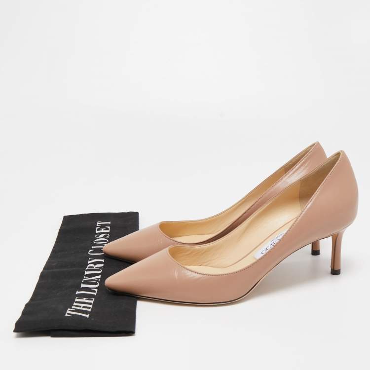مملوكة مسبقًا Jimmy Choo Dusty Pink Leather Romy Pumps Size 37