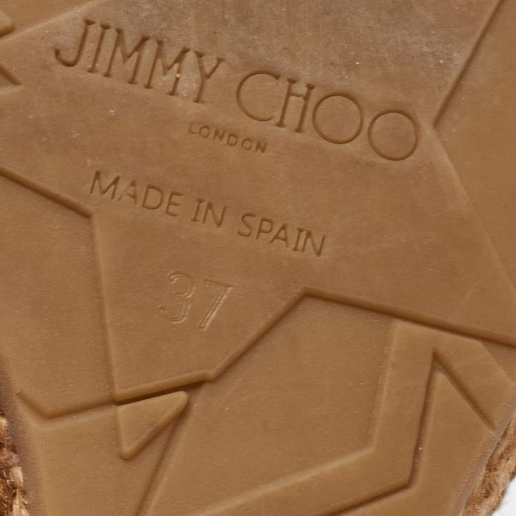 Pre Owned Jimmy Choo Gold Leather Dakota Wedge Sandals Size 37