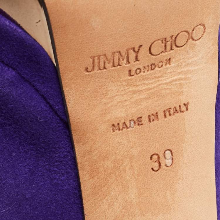 Pre Owned Jimmy Choo Indigo Suede Nova Slingback Sandals Size 39