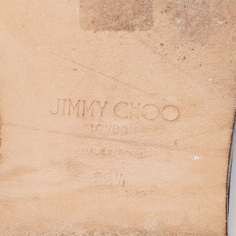 Pre Owned Jimmy Choo Pink Croc Embossed Leather Minea Flat Slides Size 38.5