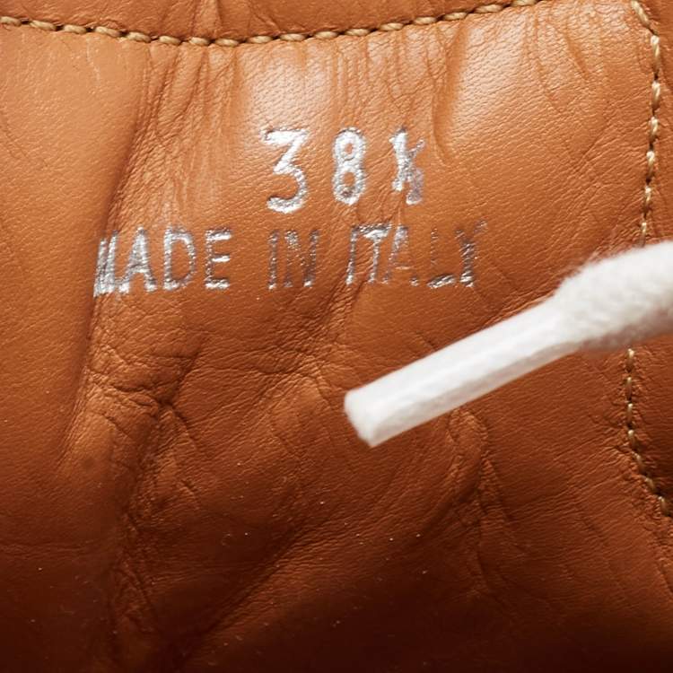Pre Owned Jimmy Choo Silver Leather and Lurex Fabric Miami Sneakers Size 38.5