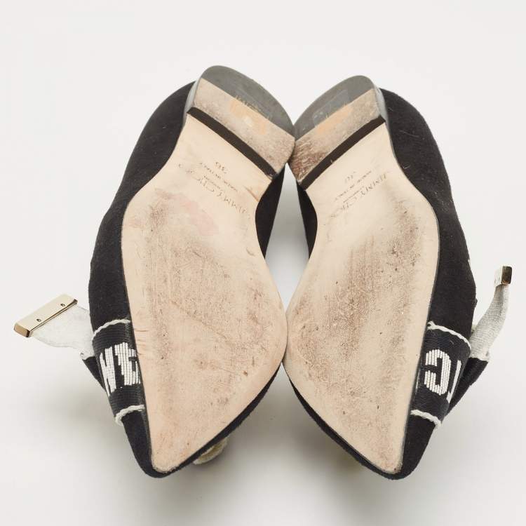 Pre Owned Jimmy Choo Black Suede Pointed Toe Ballet Flats Size 36