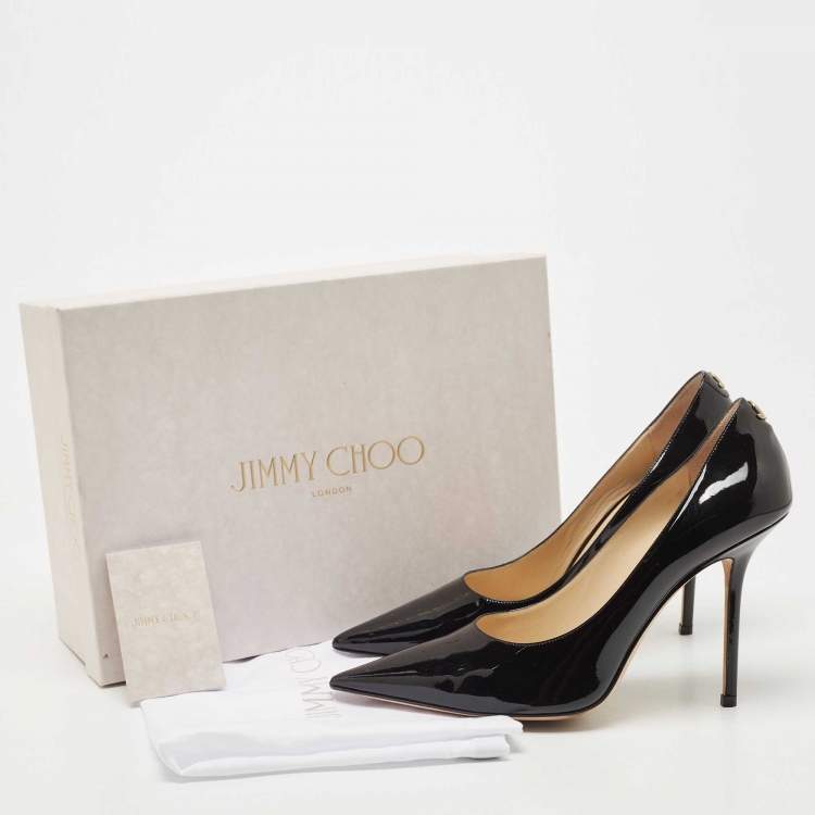 Pre Owned Jimmy Choo Black Patent Leather  Love Pumps Size 40