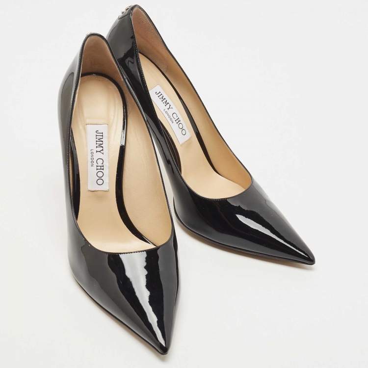 Pre Owned Jimmy Choo Black Patent Leather  Love Pumps Size 40
