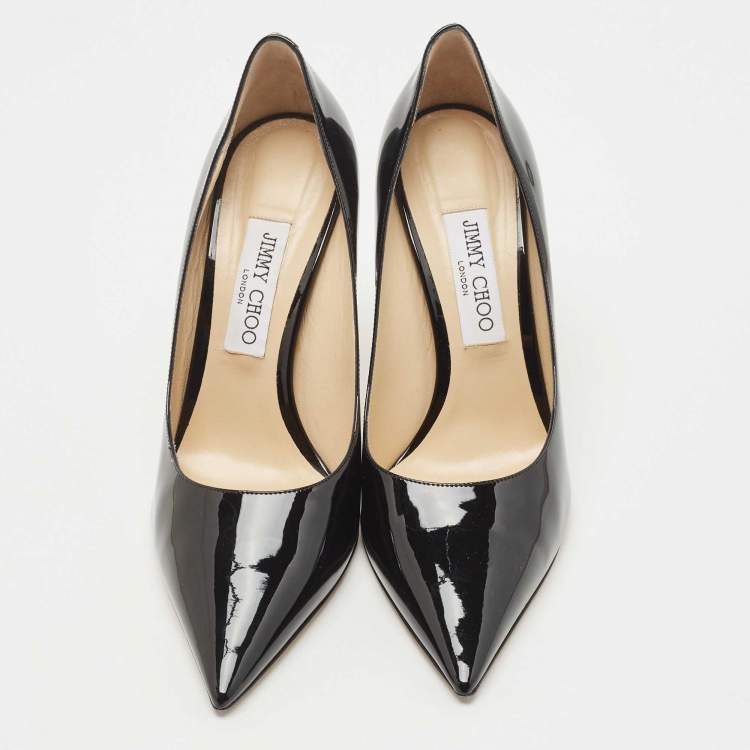 Pre Owned Jimmy Choo Black Patent Leather  Love Pumps Size 40