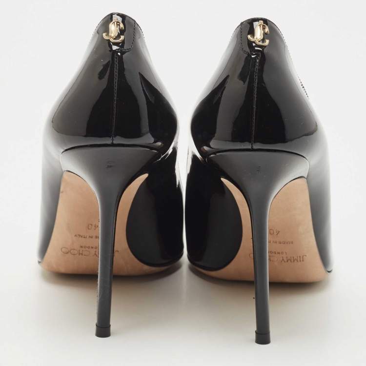 Pre Owned Jimmy Choo Black Patent Leather  Love Pumps Size 40