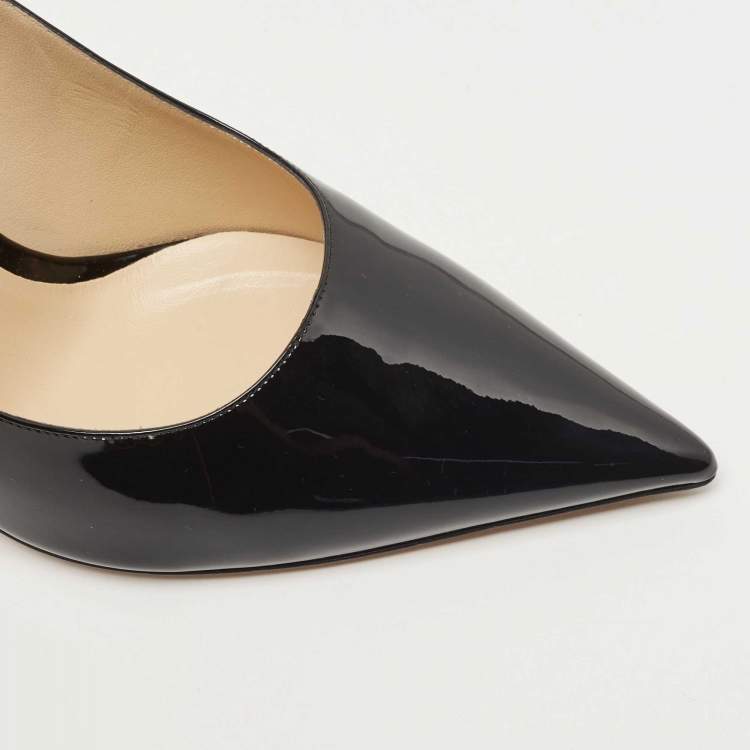 Pre Owned Jimmy Choo Black Patent Leather  Love Pumps Size 40